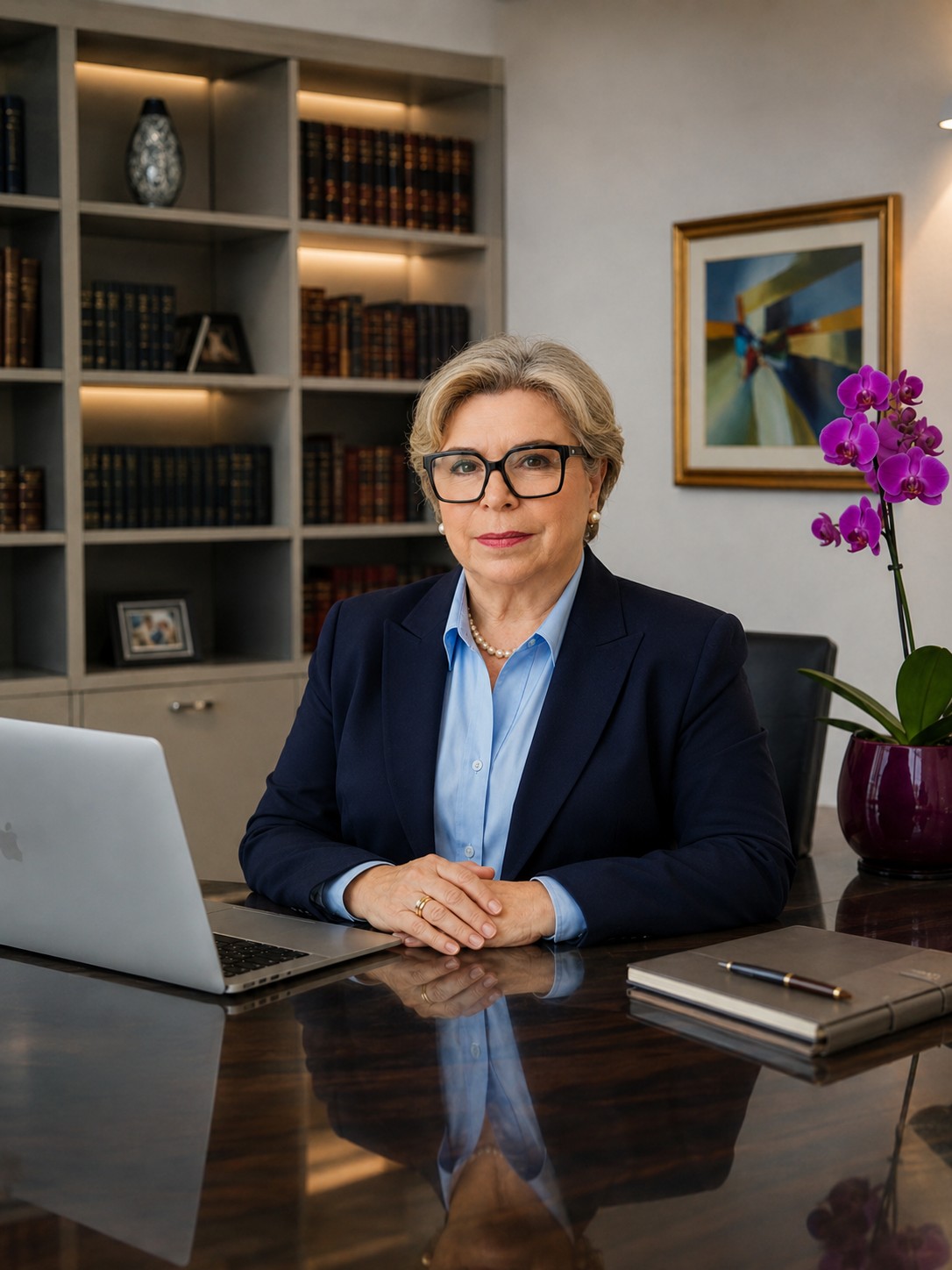 Ivete Franco de Campos em seu escritório
